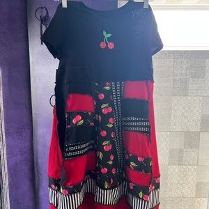 One-of-a-kind upcycled cherry dress
